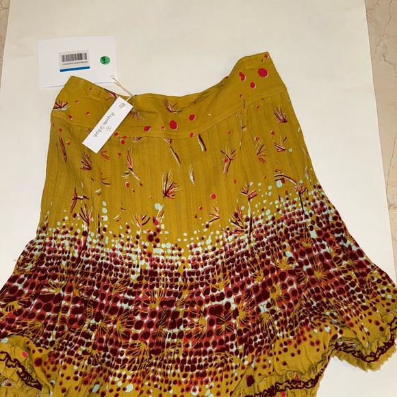 Poupette St. Barth Gold and Red Bubble Mini Skirt - Picture 1 of 8